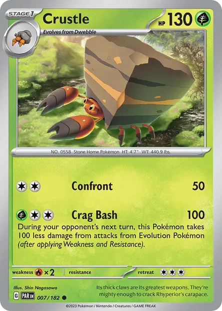 Crustle, Pokémon card PAR 007 — Paradox Rift set