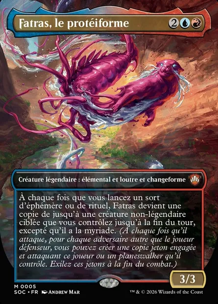 Fatras, le protéiforme, carte Magic SOC 5 — extension Secrets of Strixhaven Commander