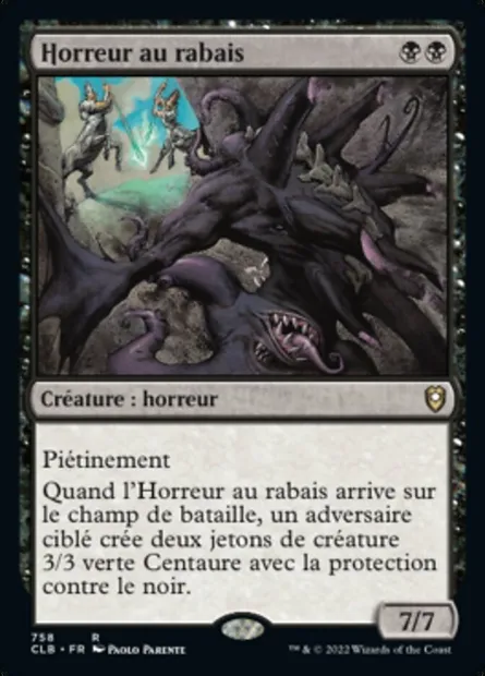 Horreur au rabais, carte Magic CLB 758 — extension Commander Légendes : la bataille de la Porte de Baldur