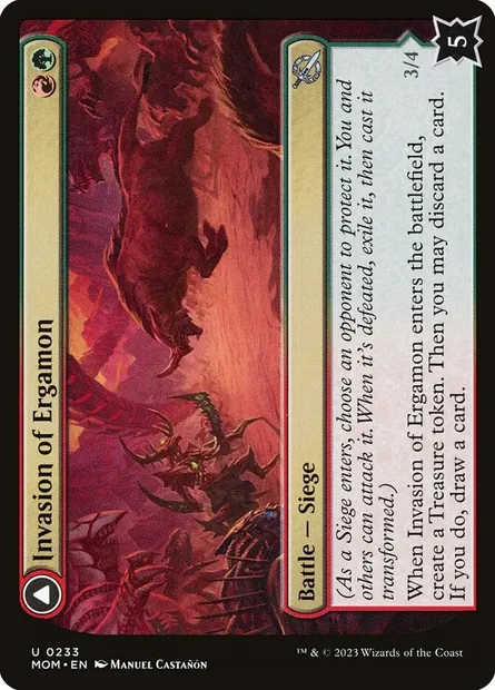 Invasion of Ergamon // Truga Cliffcharger, Magic card MOM 233 — March of the Machine set