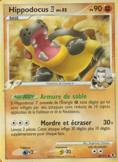 Hippodocus 4 Niv. 52, carte Pokémon RR 42 — extension Rivaux Émergeants