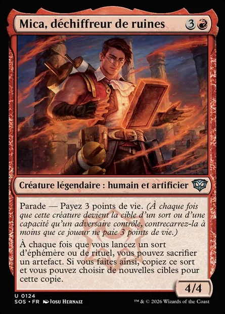 Mica, déchiffreur de ruines, carte Magic SOS 124 — extension Secrets of Strixhaven