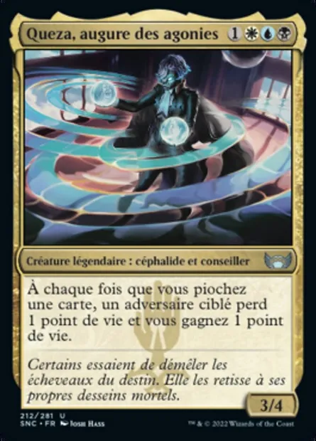 Queza, augure des agonies, carte Magic SNC 212 — extension Les rues de la Nouvelle-Capenna