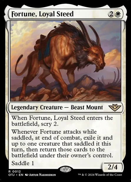 Fortune, Loyal Steed, Magic card OTJ 12 — Outlaws of Thunder Junction set