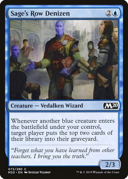 Sage's Row Denizen, Magic card M20 73 — Core Set 2020 set