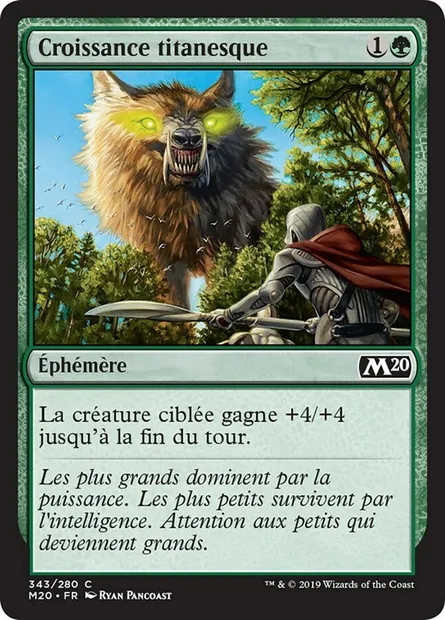 Croissance titanesque, carte Magic M20 343 — extension Core Set 2020
