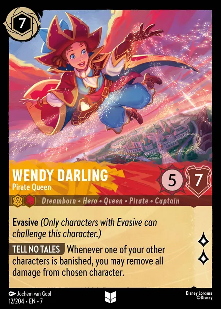 Wendy Darling - Pirate Queen, Disney Lorcana card CH7-012 — Archazia's Island set