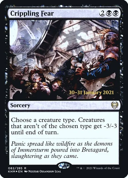 Crippling Fear, Magic card PKHM 82s — Kaldheim Promos set