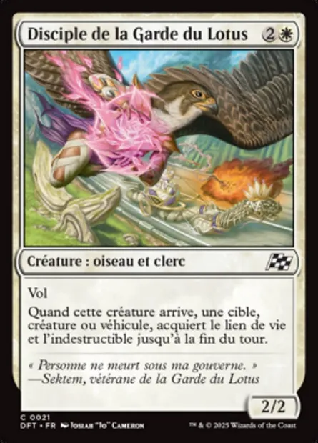 Disciple de la Garde du Lotus, carte Magic DFT 21 — extension Aetherdrift