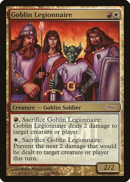 Goblin Legionnaire, Magic card F07 6 — Friday Night Magic 2007 set