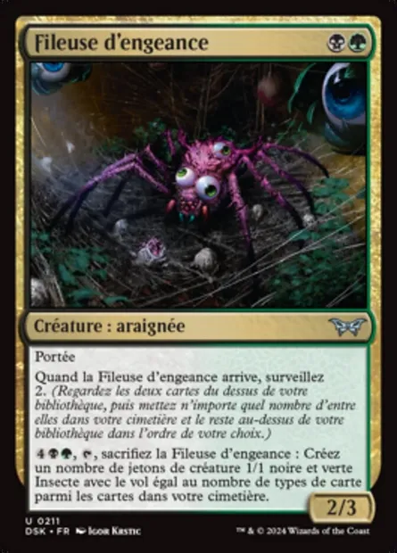 Fileuse d'engeance, carte Magic DSK 211 — extension Duskmourn: House of Horror