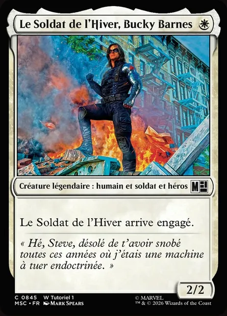 Le Soldat de l'Hiver, Bucky Barnes, carte Magic MSC 845 — extension Marvel Super Heroes Commander