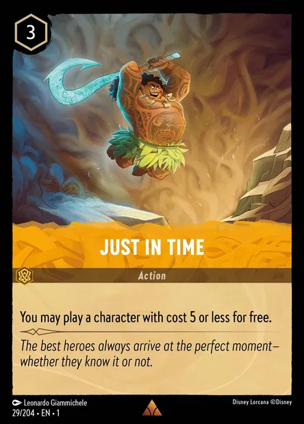 Just in Time, Disney Lorcana card CH1-029 — The First Chapter set