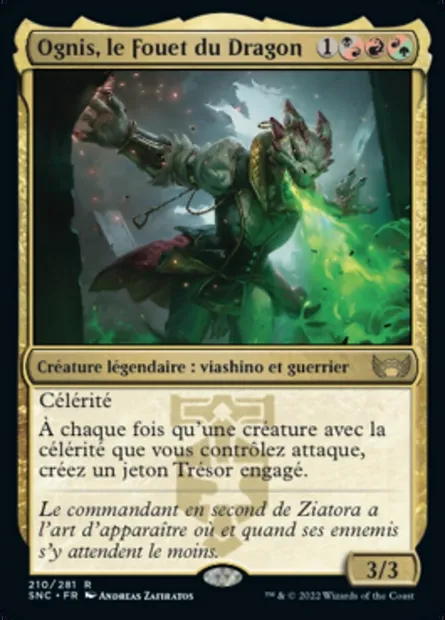 Ognis, le Fouet du Dragon, carte Magic SNC 210 — extension Les rues de la Nouvelle-Capenna