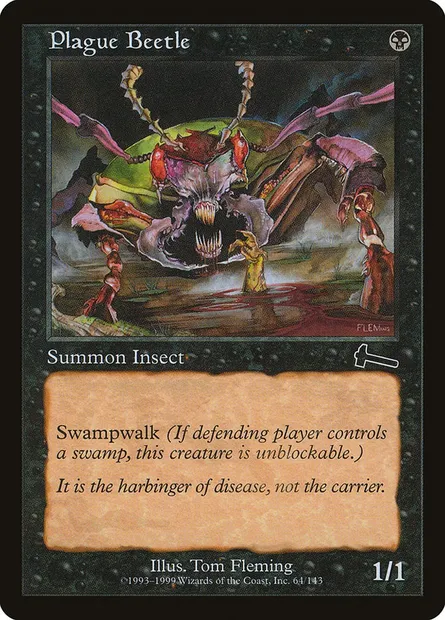 Plague Beetle, Magic card ULG 64 — Urza's Legacy set