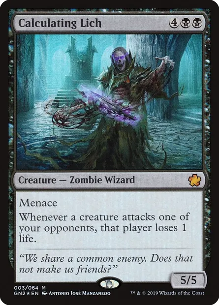 Calculating Lich, Magic card GN2 3 — Game Night 2019 set