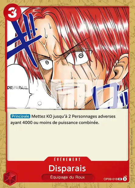 Disparais, carte One Piece OP09-018 — extension LES NOUVEAUX EMPEREURS