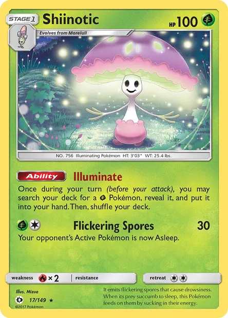 Shiinotic, Pokémon card SUM 17 — Sun & Moon set