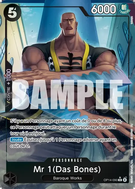 Mr 1(Das Bones), carte One Piece OP14-090 — extension LES SEPT DE LA MER D'AZUR