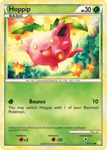 Hoppip, Pokémon card HS 67 — HeartGold SoulSilver set