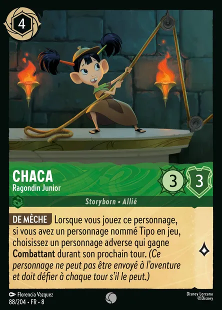Chaca - Ragondin Junior, carte Disney Lorcana CH8-088 — extension Le Règne de Jafar