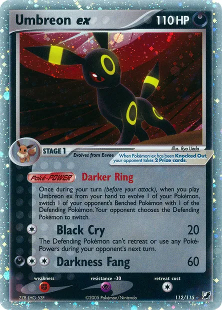 Umbreon ex, Pokémon card UF 112 — Unseen Forces set