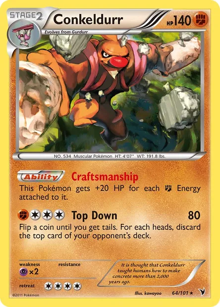 Conkeldurr, Pokémon card NVI 64 — Noble Victories set