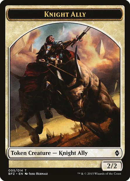Knight Ally, Magic card TBFZ 5 — Battle for Zendikar Tokens set