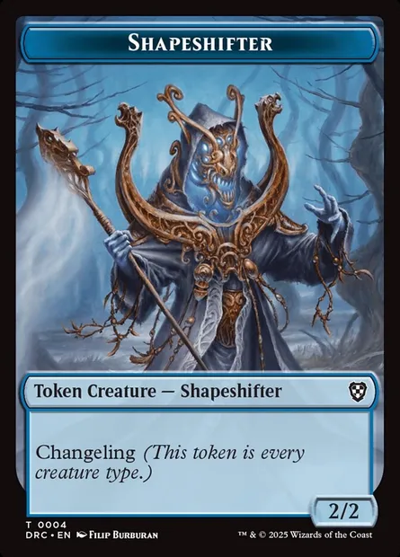 Changeforme, carte Magic TDRC 4 — extension Aetherdrift Commander Tokens