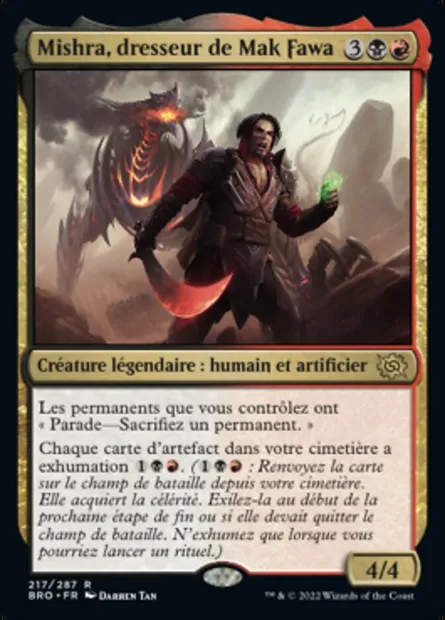 Mishra, dresseur de Mak Fawa, carte Magic BRO 217 — extension La Guerre Fratricide