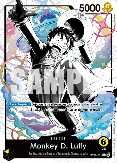 Monkey D. Luffy, carte One Piece ST29-001 — extension EGG HEAD