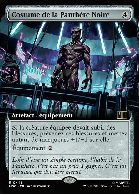 Costume de la Panthère Noire, carte Magic MSC 446 — extension Marvel Super Heroes Commander