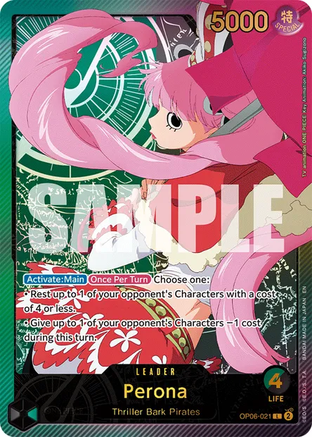 Perona, One Piece card OP06-021 — WINGS OF THE CAPTAIN set