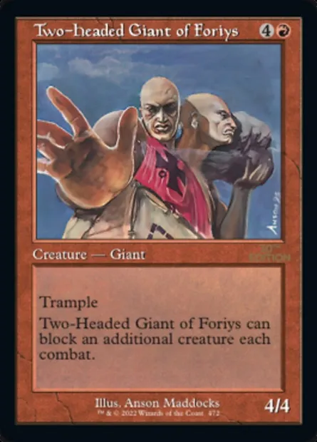 Two-Headed Giant of Foriys, Magic card 30A 472 — 30th Anniversary Edition set