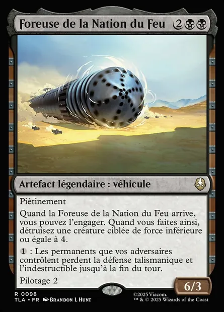 Foreuse de la Nation du Feu, carte Magic TLA 98 — extension Avatar: The Last Airbender