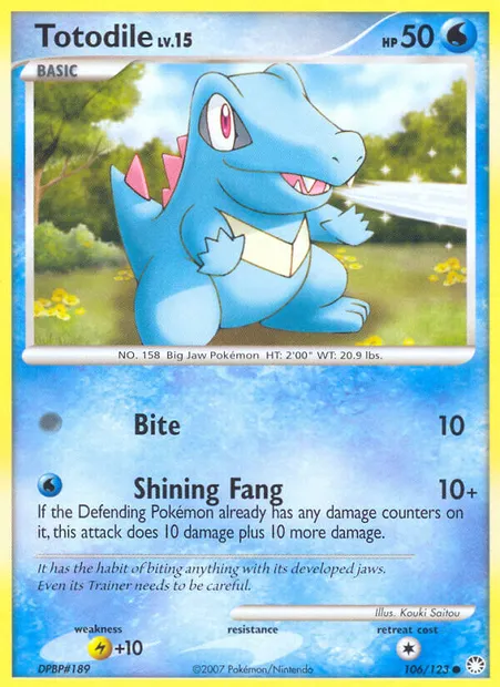 Totodile, Pokémon card MT 106 — Mysterious Treasures set