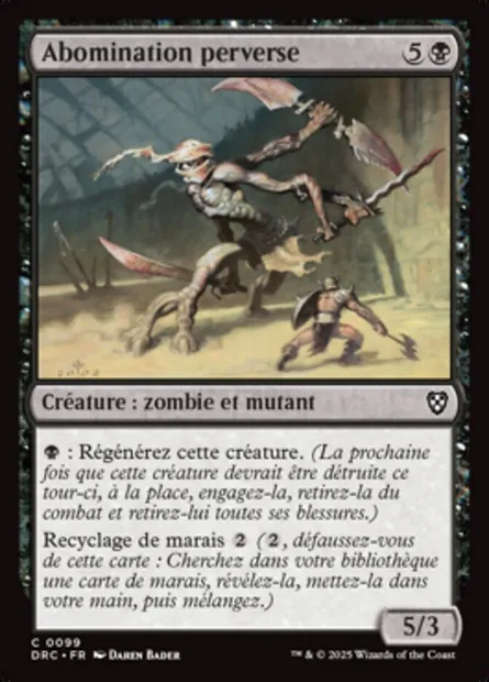Abomination perverse, carte Magic DRC 99 — extension Aetherdrift Commander
