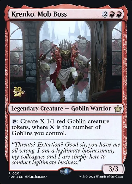 Krenko, Mob Boss, Magic card PFDN 204s — Foundations Promos set