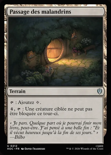 Passage des malandrins, carte Magic HOC 212 — extension The Hobbit Eternal