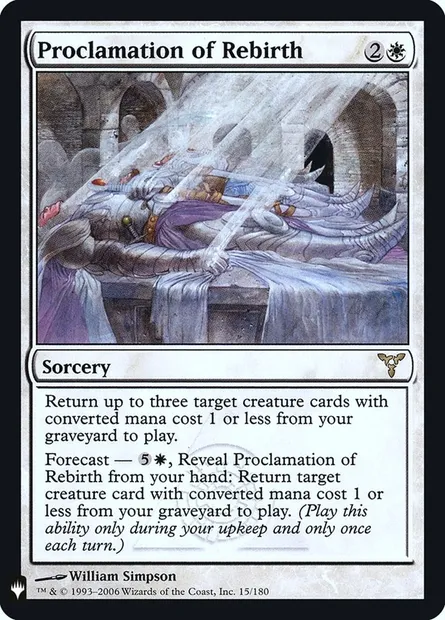 Proclamation de renouveau, carte Magic PLST DIS-15 — extension The List