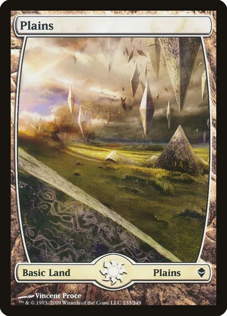 Plaine, carte Magic ZEN 233 — extension Zendikar