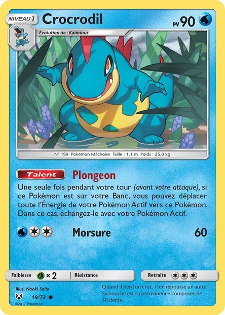 Crocrodil, carte Pokémon SLG 19 — extension Légendes Brillantes