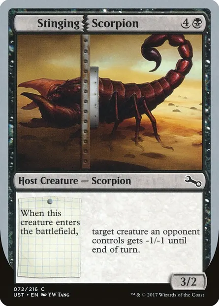 Stinging Scorpion, carte Magic UST 72 — extension Unstable