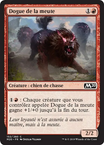 Dogue de la meute, carte Magic M20 152 — extension Core Set 2020