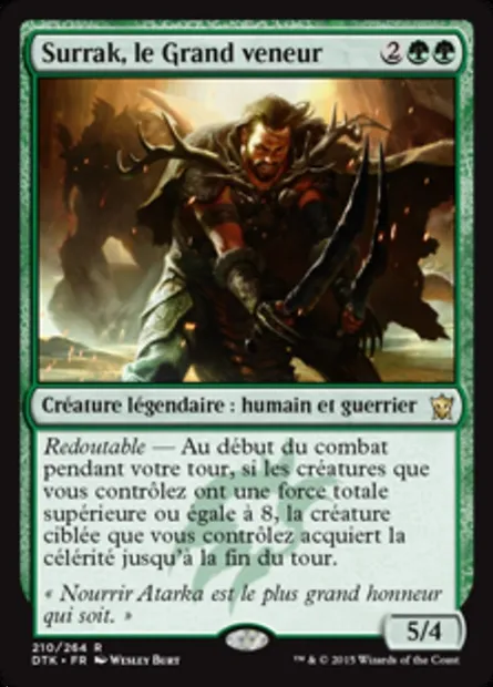 Surrak, le Grand veneur, carte Magic DTK 210 — extension Les Dragons de Tarkir