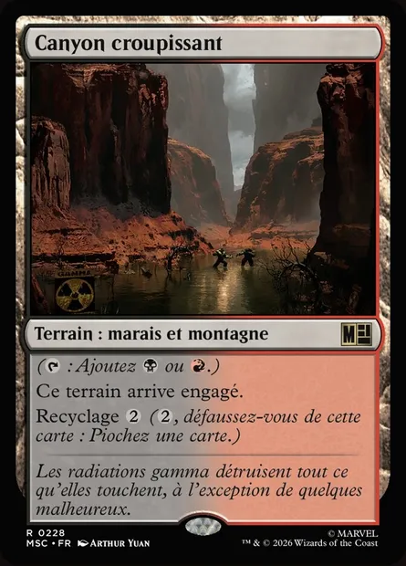 Canyon croupissant, carte Magic MSC 228 — extension Marvel Super Heroes Commander