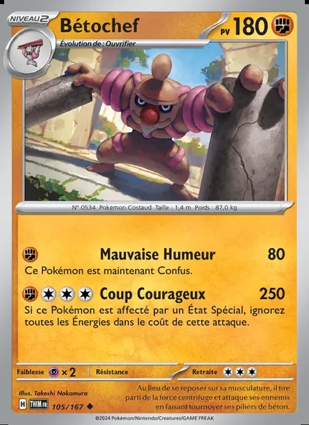 Bétochef, carte Pokémon TWM 105 — extension Mascarade Crépusculaire