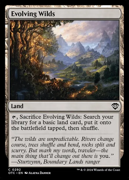 Evolving Wilds, Magic card OTC 292 — Outlaws of Thunder Junction Commander set