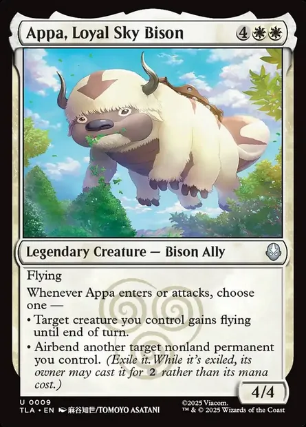 Appa, Loyal Sky Bison, Magic card TLA 9 — Avatar: The Last Airbender set