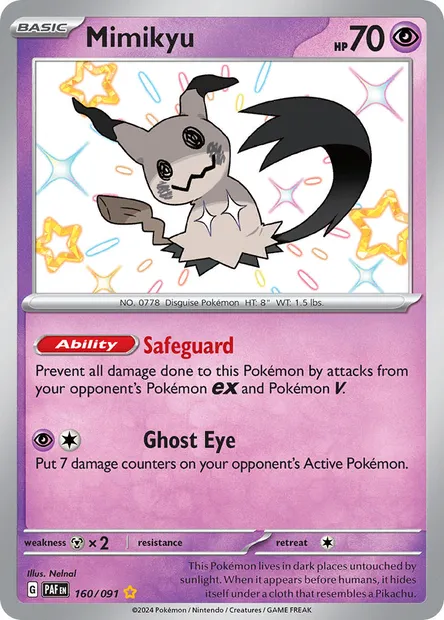 Mimikyu, Pokémon card PAF 160 — Paldean Fates set